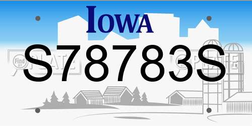S78783S Iowa License Plate