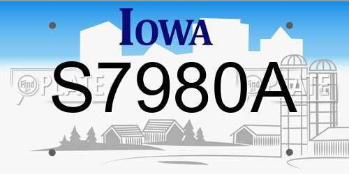 S7980A Iowa License Plate