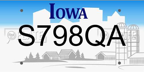 S798QA Iowa License Plate