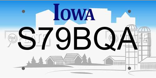 S79BQA Iowa License Plate