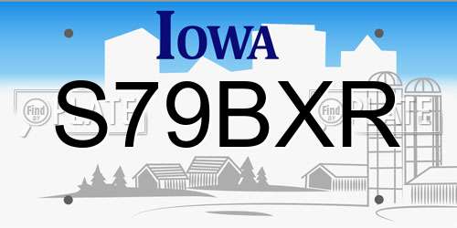 S79BXR Iowa License Plate