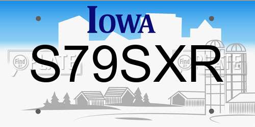 S79SXR Iowa License Plate