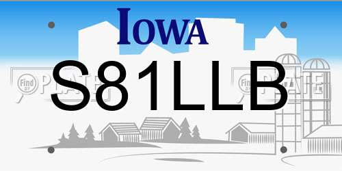 S81LLB Iowa License Plate