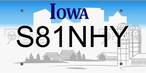 S81NHY Iowa License Plate
