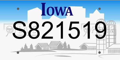 S821519 Iowa License Plate