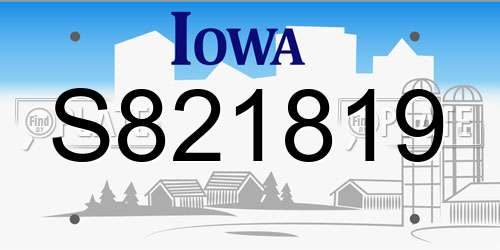 S821819 Iowa License Plate