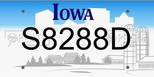 S8288D Iowa License Plate