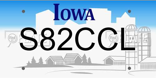 S82CCL Iowa License Plate