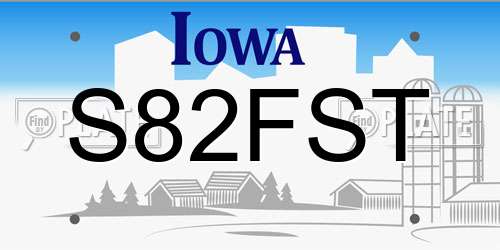 S82FST Iowa License Plate