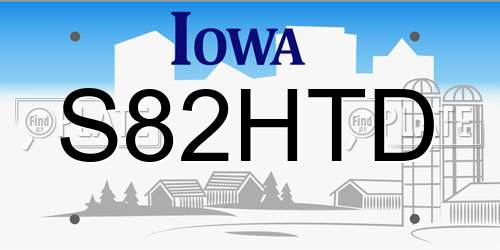 S82HTD Iowa License Plate