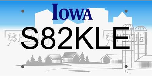 S82KLE Iowa License Plate