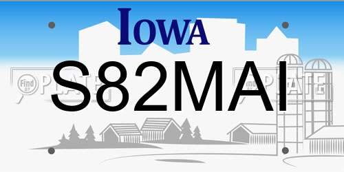 S82MAI Iowa License Plate