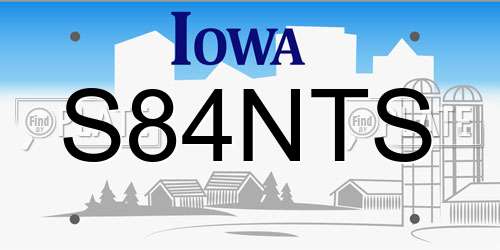 S84NTS Iowa License Plate