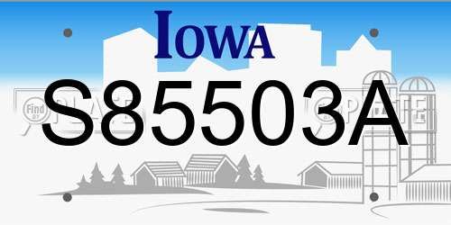 S85503A Iowa License Plate
