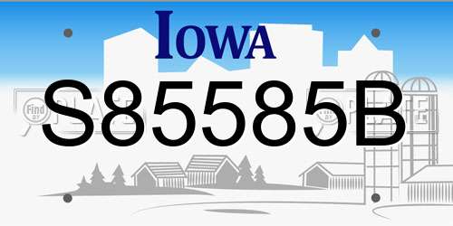 S85585B Iowa License Plate