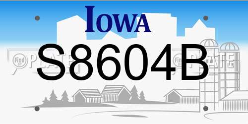 S8604B Iowa License Plate