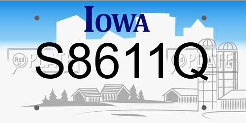 S8611Q Iowa License Plate