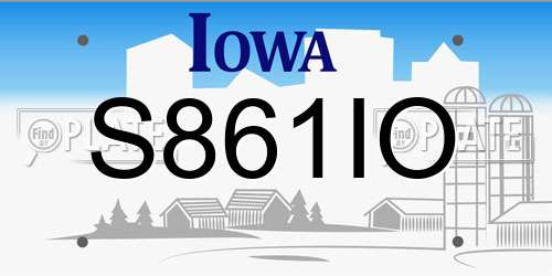 S861IO Iowa License Plate