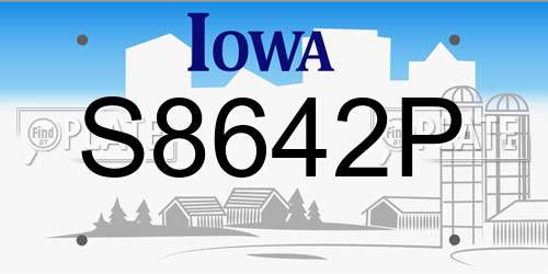 S8642P Iowa License Plate
