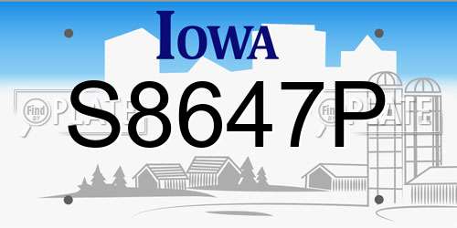 S8647P Iowa License Plate