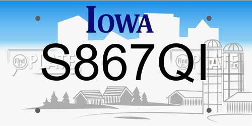 S867QI Iowa License Plate