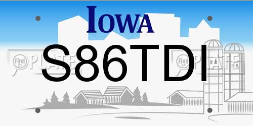 S86TDI Iowa License Plate