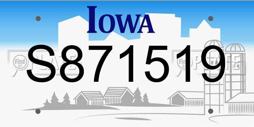 S871519 Iowa License Plate