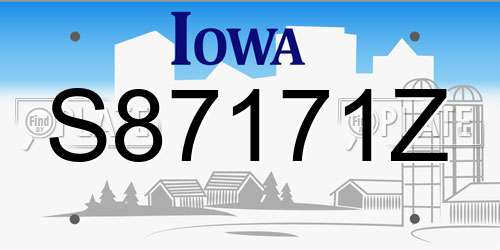 S87171Z Iowa License Plate