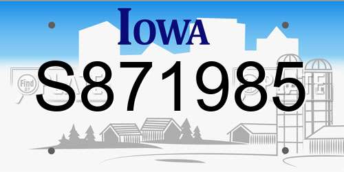 S871985 Iowa License Plate