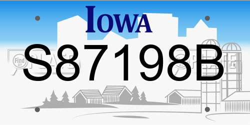 S87198B Iowa License Plate