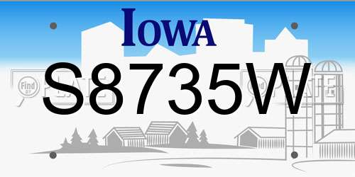 S8735W Iowa License Plate