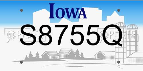 S8755Q Iowa License Plate