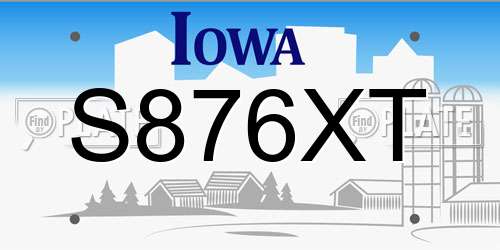 S876XT Iowa License Plate