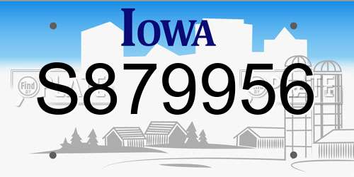 S879956 Iowa License Plate