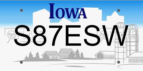 S87ESW Iowa License Plate