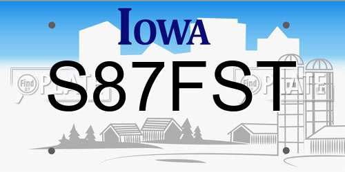 S87FST Iowa License Plate