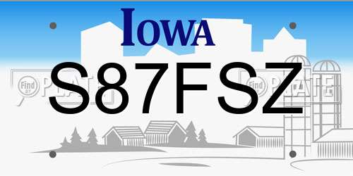 S87FSZ Iowa License Plate