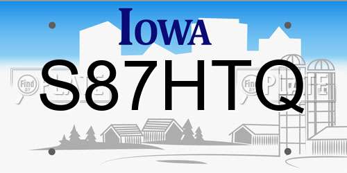 S87HTQ Iowa License Plate