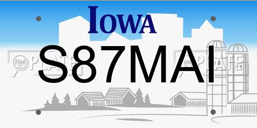 S87MAI Iowa License Plate