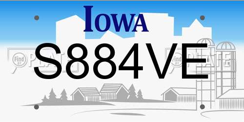 S884VE Iowa License Plate