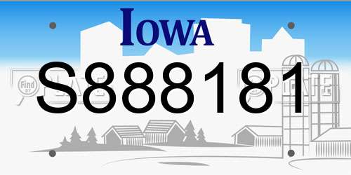 S888181 Iowa License Plate