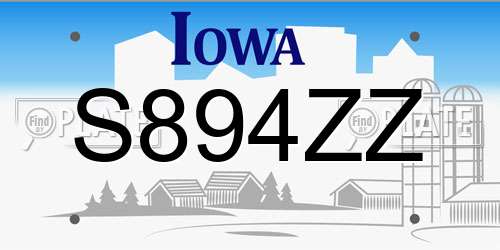 S894ZZ Iowa License Plate