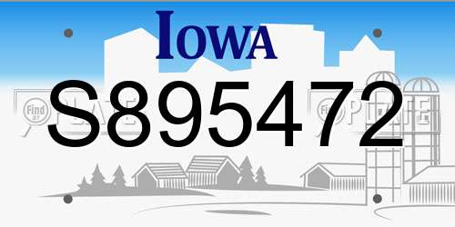 S895472 Iowa License Plate