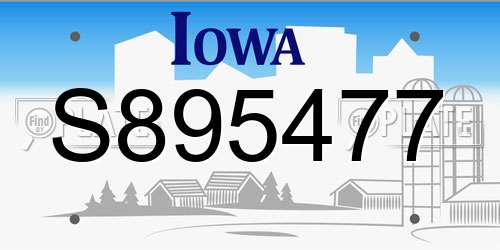 S895477 Iowa License Plate