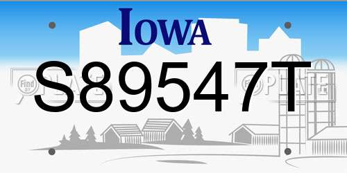 S89547T Iowa License Plate