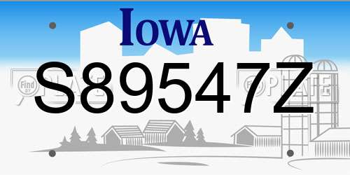 S89547Z Iowa License Plate