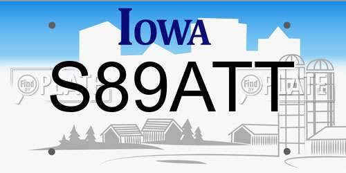 S89ATT Iowa License Plate