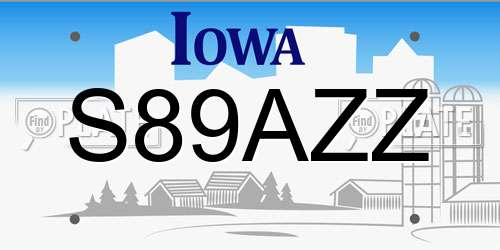 S89AZZ Iowa License Plate
