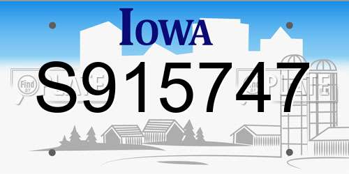S915747 Iowa License Plate