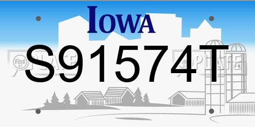 S91574T Iowa License Plate